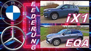 BMW iX1 vs Mercedes Benz EQA 250  Premium Elektroautos im Federungsduell🤜🤛 [upl. by Akenn]