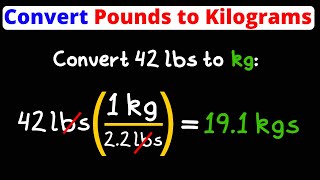 Convert Lbs to Kg  Pounds to Kilogram  Dimensional Analysis  Eat Pi [upl. by Xuaeb]