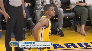 Zach Norvell Jr Warriors debut v Lakers 2820  First points as a professional [upl. by Aztinad]