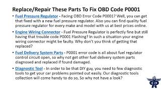 Partsavatar provides you the meaning of OBD Code P0001  Fuel Volume Regulator Control CircuitOpen [upl. by Otreblaug]