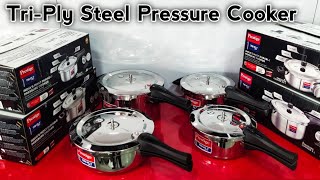 Prestige TriPly Stainless Steel Pressure Cooker Review  Triply cooker  Steel Cooker Unboxing [upl. by Lorita]