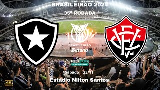 BOTAFOGO x VITÓRIA  BRASILEIRÃO 2024  35ª RODADA  Gameplay 4K 60 FPS PES2021 [upl. by Gerianne]