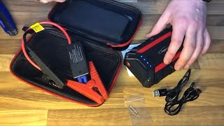 Auto Starthilfe Powerbank Starthilfe 1200A KFZ Starterbatterie PKW Power Pack unboxing und Anleitung [upl. by Nylyahs835]