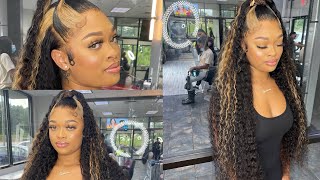 Fall Hair x Bouncy Curls on Skunk Stripe Wig Install WestKiss Hair [upl. by Tecu]