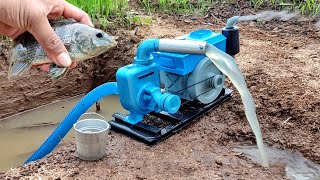 Catch fish using mini water pump  fishing exciting  diy tractor ‪HuntingFishCreator [upl. by Ariaek927]