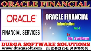 Oracle Finacialonline training Oracial Financial Introduction part  9 by SaiRam [upl. by Aissat]