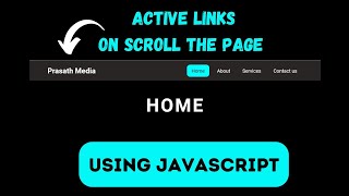 how to create active link on scroll using htmlcss amp javascript [upl. by Nananne156]