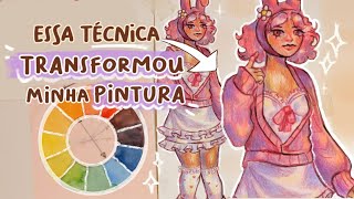 A TÉCNICA QUE DEU VIDA A MINHA PINTURA  teoria das cores ⭐ [upl. by Sauncho]