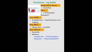 Grenistron 1 mg tablet kaise use karte hai or kon si bimari me kam aati hai shortvideo post [upl. by Anoynek]