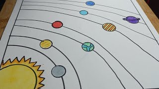 How to Draw Solar System  Solar System Drawing  Solar System Planets Drawing  Solar System [upl. by Nanny]