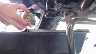 Kymco Downtown 300i engine and gear case oil change [upl. by Chaworth719]