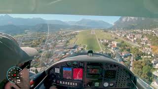 Aquila 211 Landing InnsbruckLOWI 26 Solo [upl. by Crescen17]