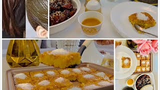 ሕኛ ንጨጉርናበስቡሳ ኬክጋህዋ ዓረቢ Henna hair mask  delicious semolina cake with Arabian coffee 🤩🤤👌❤️ [upl. by Akimihs]