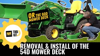 Removal and Install of Your John Deere 54D Mower Deck [upl. by Raynata]