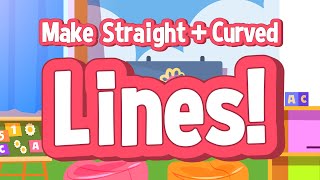 Make Straight and Curved LinesPrewriting Skills Practice Straight and Curved Lines  Jack Hartmann [upl. by Lemhar]