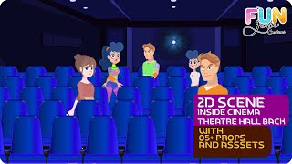 INSIDE CINEMA THEATER HALL BACK  CARTOON ANIMATOR [upl. by Quincey]