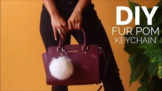 DIY Fur Pom Keychain [upl. by Nomelihp]