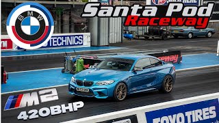 14 MILE TIMES IN MY STAGE 1 BMW M2 AT SANTA POD 420BHP [upl. by Toni2]