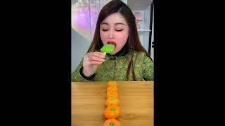 Asmr eating ice cream flavor avocado durian Crispy delicious short video [upl. by Dnaltiac]