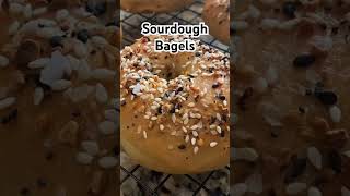 Baking Sourdough Bagels 🥯 food homemaker cooking [upl. by Sinnelg]