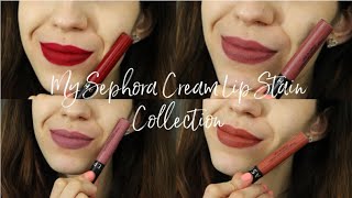 LOOKBOOK  My Sephora Cream Lip Stain Collection ♥ [upl. by Richmal640]