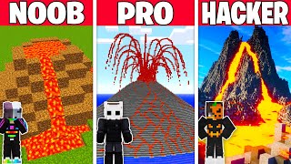 NOOB vs PRO vs HACKER EN UZUN YANARDAĞ YAPI KAPIŞMASI  Minecraft [upl. by Roderigo]