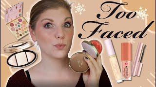 TOO FACED Christmas 2023 Neuheiten amp Oldies im TEST 💄 Braucht man das wirklich [upl. by Saihttam]