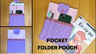 How to sew pocket folder pouch  How to sew a project organizer bag  DIY sewing [upl. by Nadruoj]