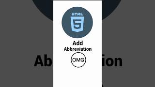 HTML Basic Tags Add Acronym or Abbreviation in HTML htmlbasicTags htmltutorial [upl. by Gnud]