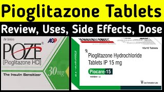 Pioglitazone 15 mg 30 mg Uses in Hindi  Pioglitazone Mechanism of Action Side Effects Dose [upl. by Nilkcaj]