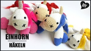 Einhorn häkeln  Häkelanleitung vom XXL Einhorn  Amigurumi DIY Tutorial by Pfirsichteufel [upl. by Cowie]