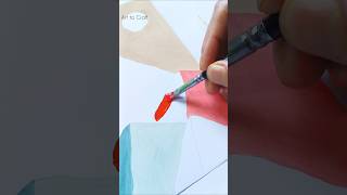 Simple Boho Landscape Painting 🖌️ drawingtutorial ytshorts bohoart artandcraft shorts gouache [upl. by Rausch]