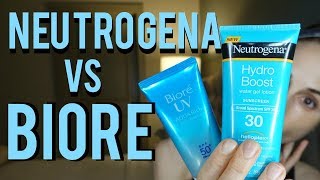 Biore UV Aqua Rich Watery Essence vs Neutrogena Hydro boost SPF Dr Dray [upl. by Hernando123]