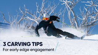 CARVING WITH EARLY EDGE ANGLES  3 skiing tips from a pro [upl. by Revart]