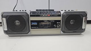 SHARP WAT281Z vintage stereo radio double cassette MO 919023321435 cassetteplayer sharp [upl. by Goldfinch]