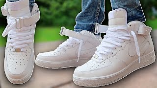 How To Lace Nike Air Force 1s  AF1 Mids 2 BEST WAYS [upl. by Avenej]