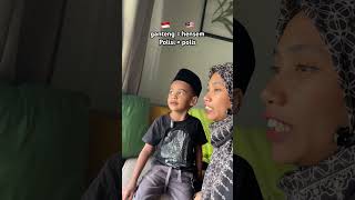 emak indonesia dan anak malaysia comedy funny lawakan shorts bahasa [upl. by Giule509]