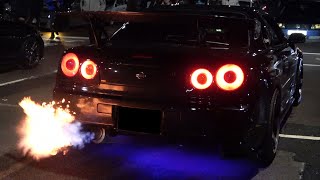 Nissan Skyline R34 GTT RB25 SOUND amp FLAMES [upl. by Vivie269]