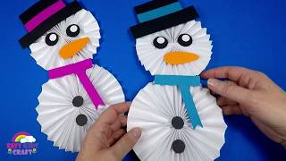 How to Make a Paper Snowman  Christmas Craft for Kids [upl. by Anala]