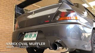 Varex Oval Muffler v Cannon Comparison  Evo 8MR [upl. by Eppesuig643]