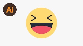 Learn How to Draw the Facebook Haha Emoji in Adobe Illustrator  Dansky [upl. by Rotberg]