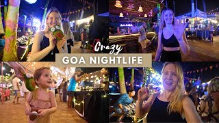 Exploring the famous GOA NIGHTLIFE in Anjuna with family  Hilltop Night Market Vagator [upl. by Natsirhc]