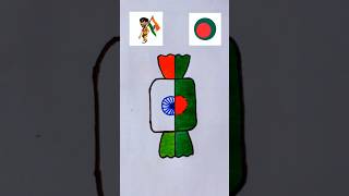 🇮🇳🇧🇩Indian flag drawing Bangladesh independence drawing shots art trend [upl. by Laira]