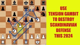 use tennison gambit  to crush  scandinavian defence  2024 all trickstrapstacticsrevealed [upl. by Perseus]