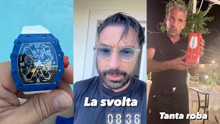 Lorenzo Ruzza con un Richard Mille falso si gode la bella vita in piscina con il Tavernello ⌚️ [upl. by Issac968]