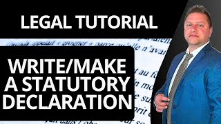 How to WriteMake a Statutory Declaration  Legal Tutorial 2025 [upl. by Safir485]