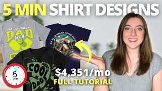 How to Make 4351 A Month Selling SUPER SIMPLE TShirts Beginner Print on Demand Tutorial [upl. by Eldrid]