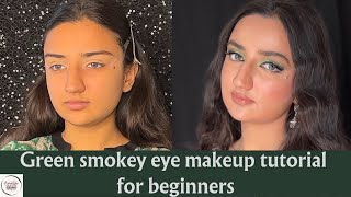 Green Smokey Eye Makeup Tutorial For Beginners [upl. by Adeehsar714]