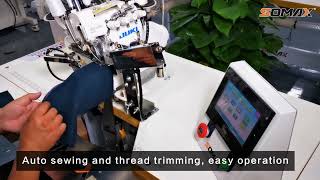 SM02 SOMAX AUTI RIB CUFF ATTACHING MACHINEsewing sewingmachinefactory [upl. by Zaneta]