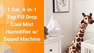 1 Gal 4in1 Top Fill Drop Cool Mist Humidifier w Sound Machine [upl. by Vite]